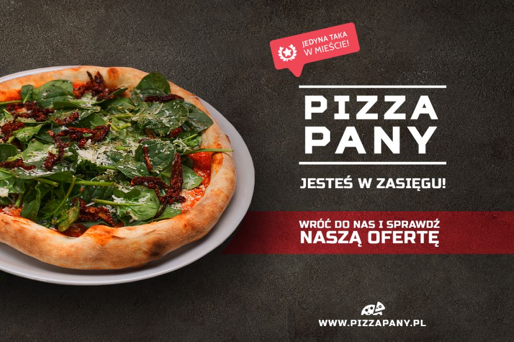 Grafika do wykorzystania w mediach społecznościowych pizzerii Pizza Pany