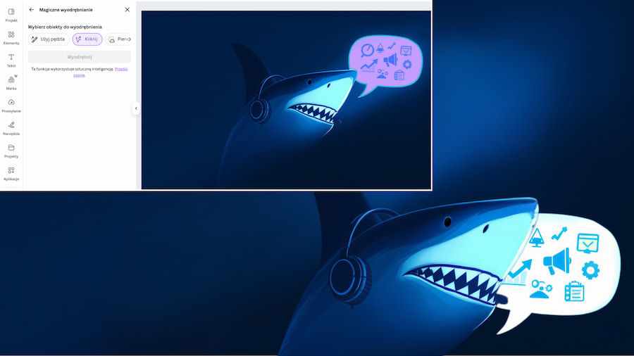 Wyodrębnienie w Canva