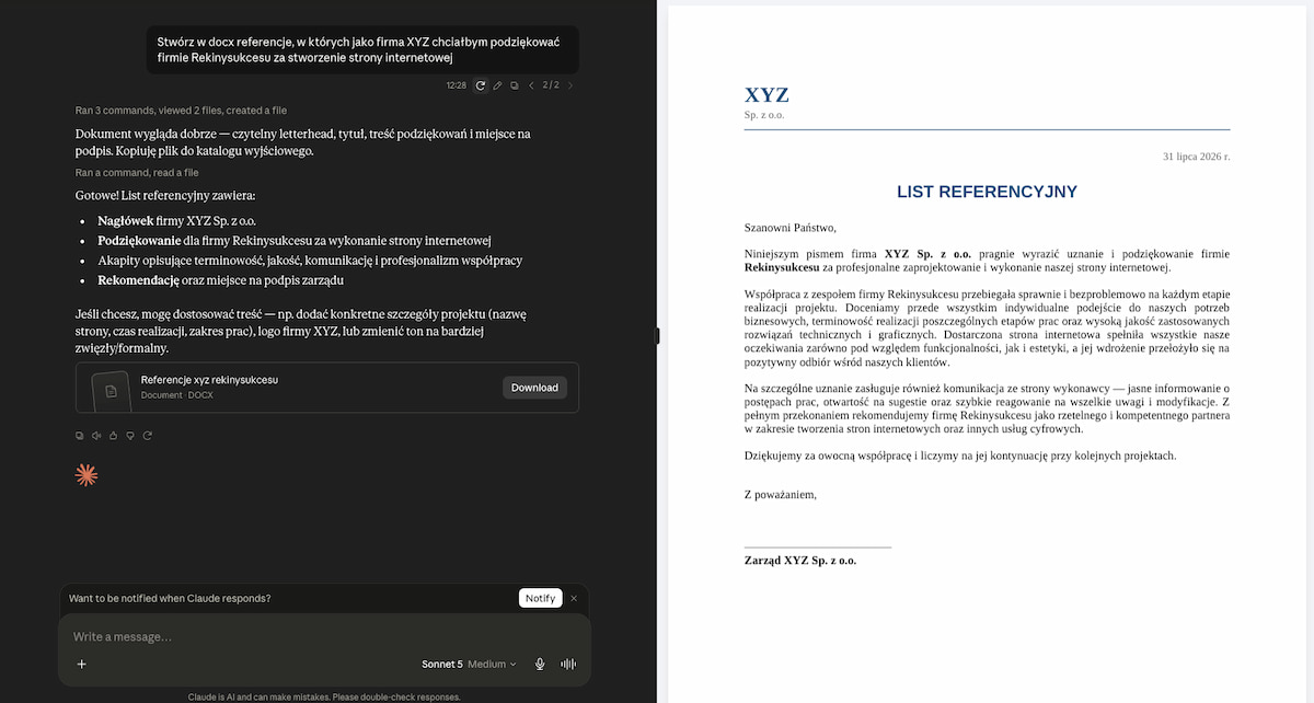 Wygenerowany dokument docx w Claude Wygenerowany dokument docx w Claude