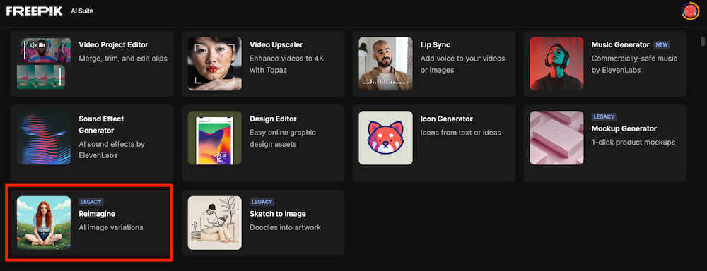 Freepik reimagen Generowanie obrazów z Freepik AI