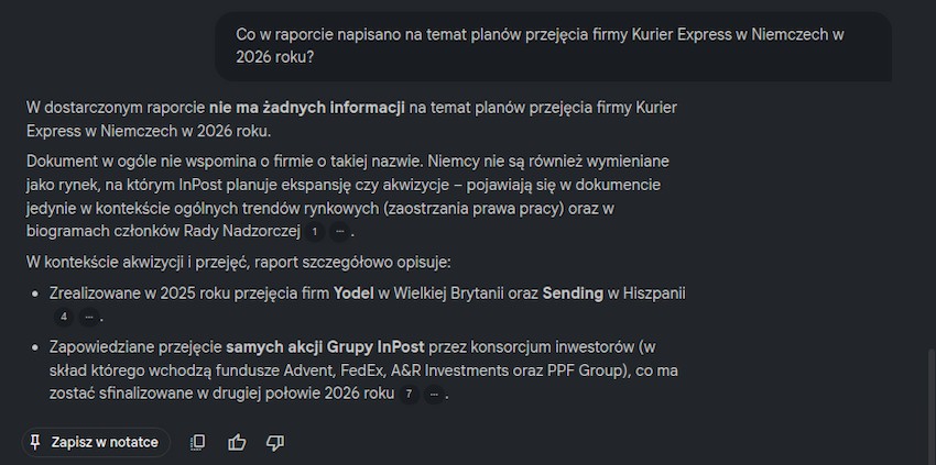 NotebookLM - Test na halucynacje