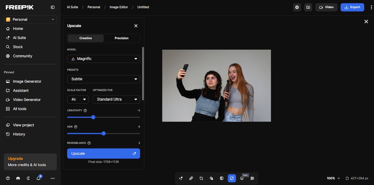 Ilustracja Freepik Upscaler