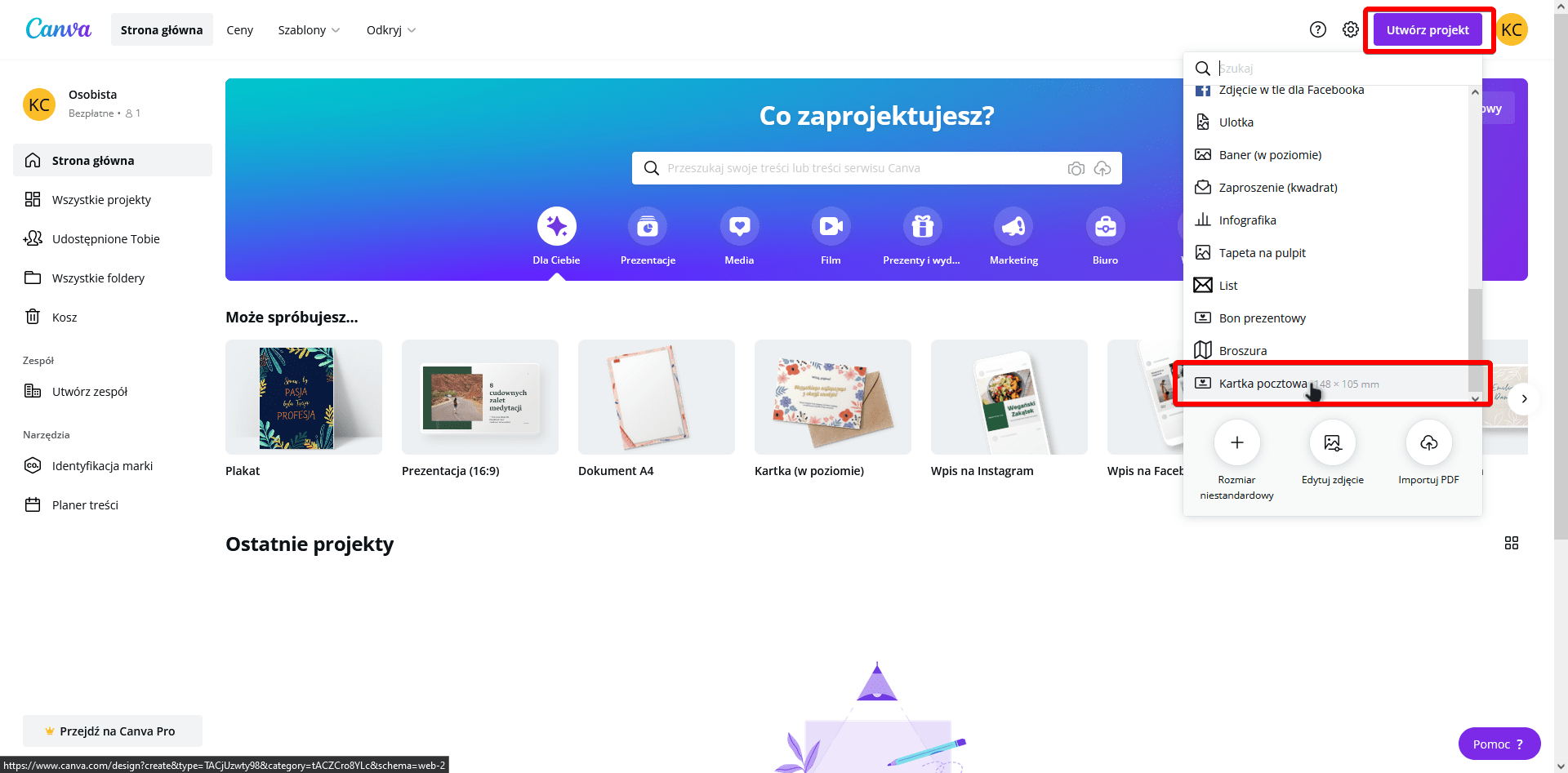 Krok po kroku - kartka świąteczna w programie Canva