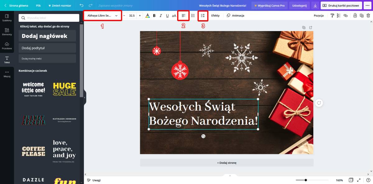 Krok po kroku - kartka świąteczna w programie Canva