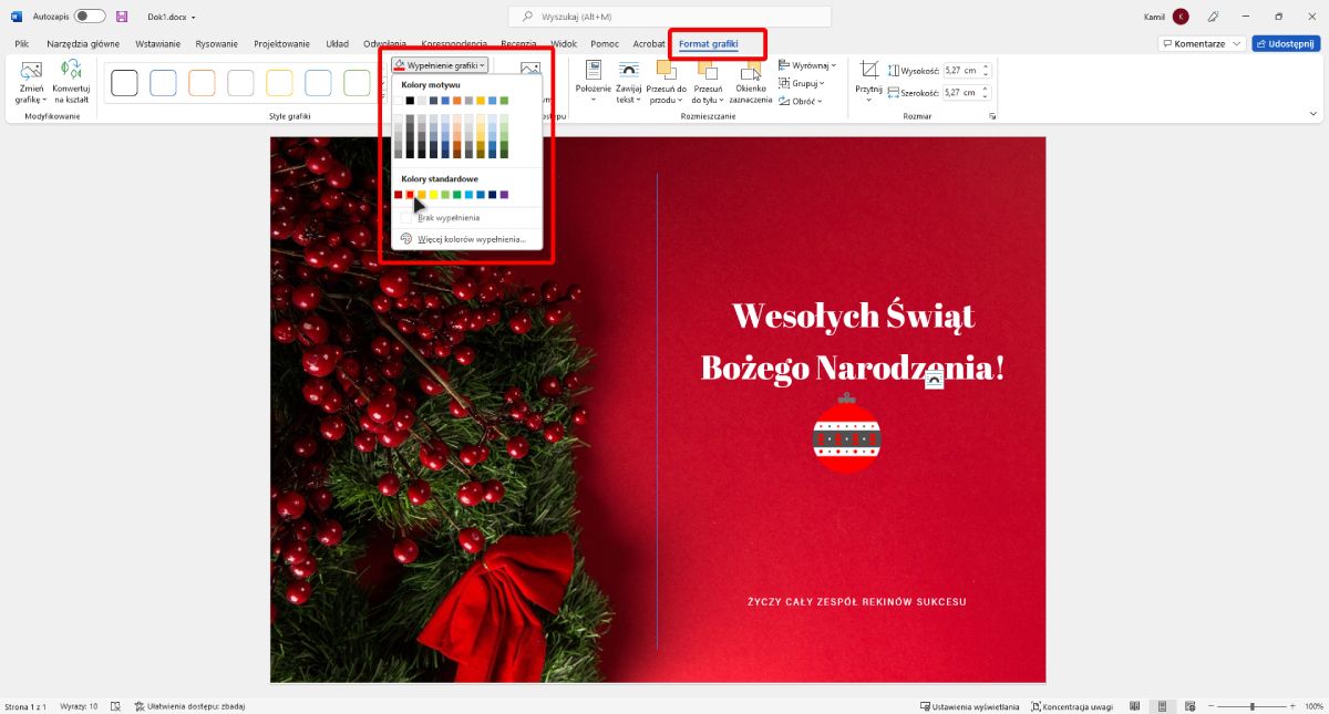 Krok po kroku - kartka świąteczna w programie MS Word