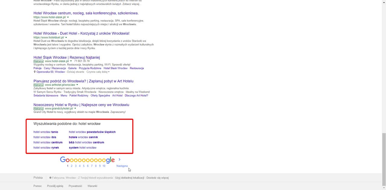 Podpowiedzi Google słowa kluczowe