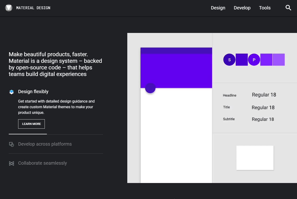 Screen z oficjalnej strony prezentującej Material Design