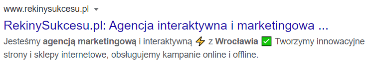 Tytuł strony na urządzeniu mobilnym w SERP