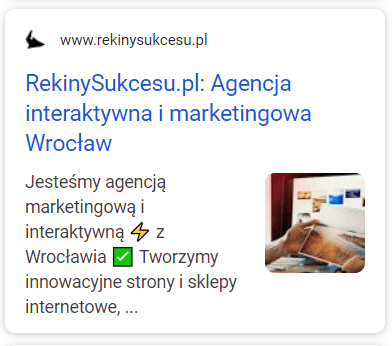 Tytuł strony na urządzeniu mobilnym w SERP