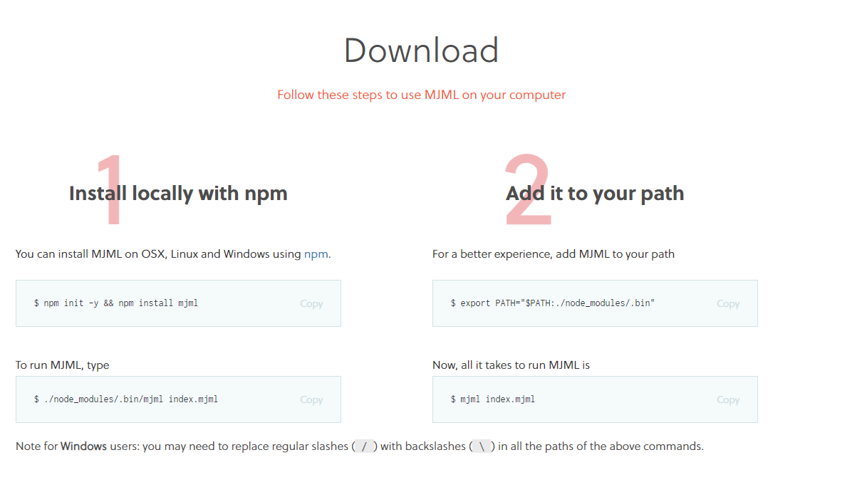 MJML - instalacja za pomocą NPM
