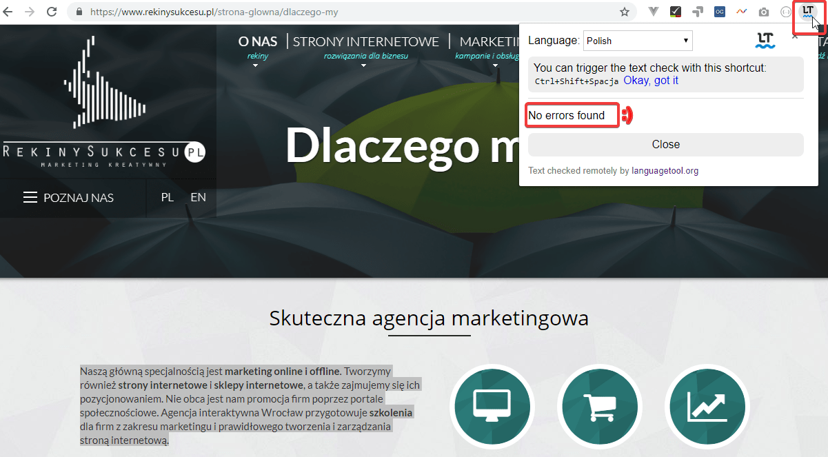 LanguageTool ‐ dodatek do Google Chrome
