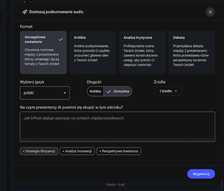 Funkcja podsumowanie audio - nowe zmiany Funkcja podsumowanie audio - nowe zmiany