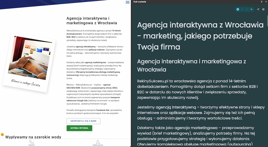 Czytanie na głos w Chrome - rezultat Czytanie na głos w Chrome - rezultat