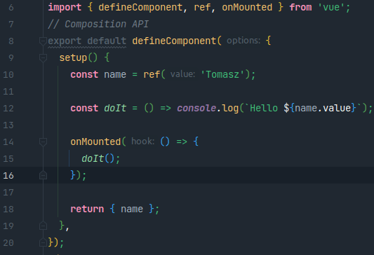 Vue 3 - kod - Composition API