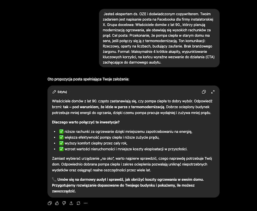 ChatGPT - prawidłowe zapytanie
