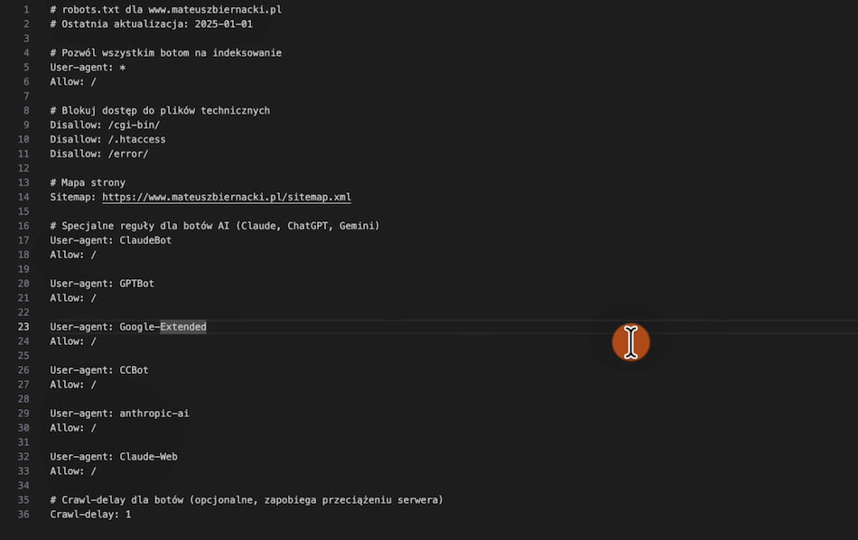 Przykład pliku robots.txt Przykład pliku robots.txt