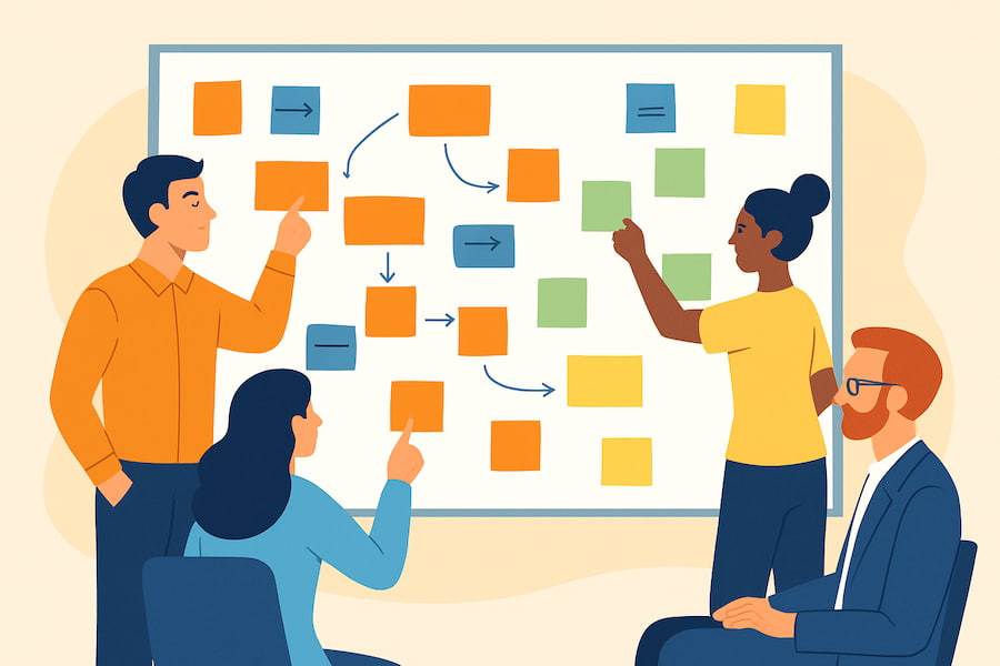 Ilutracja event storming Ilutracja event storming