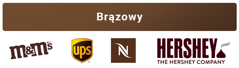 M&M's, UPS, Hershey - loga z dominującym kolorem brązowym