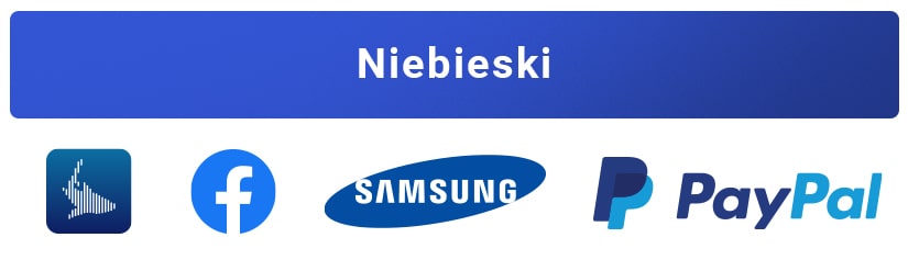 RekinySukcesu.pl, Facebook, Samsung, PayPal - loga z dominującym kolorem niebieskim