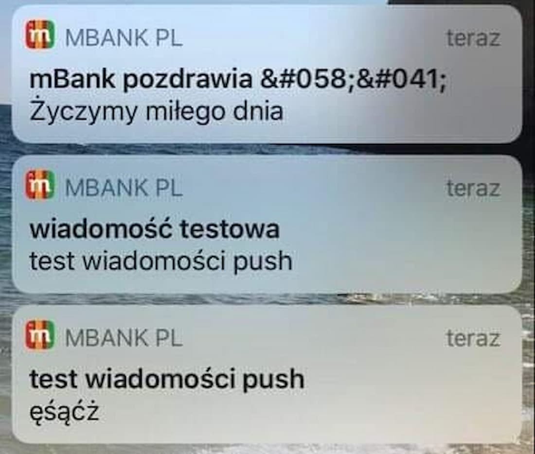 Powiadomienie od mBank