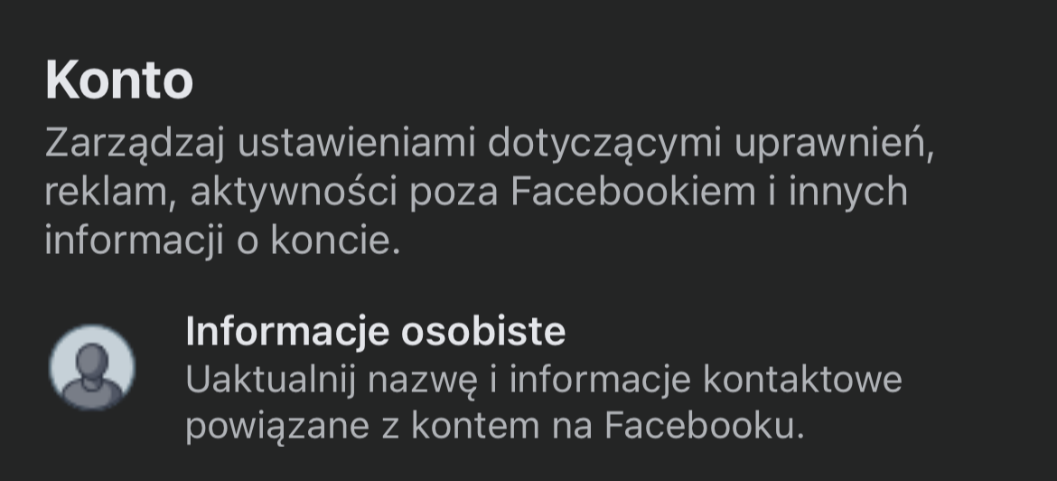 Informacje osobiste