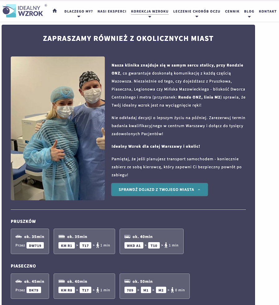 Okoliczne miasta - sekcja