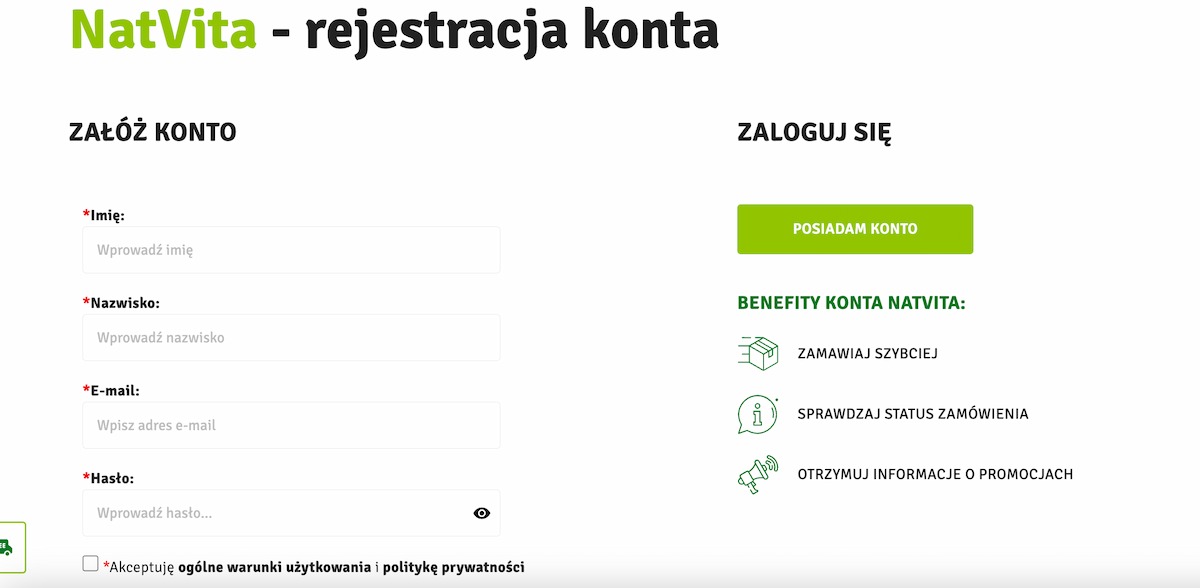Natvita - responsywna strona internetowa
