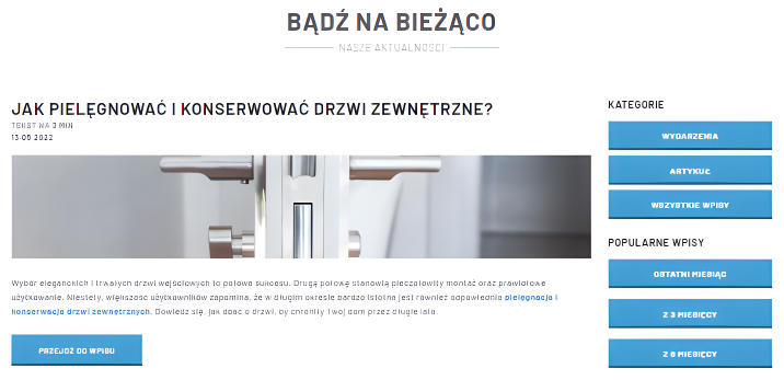  System wpisów blogowych