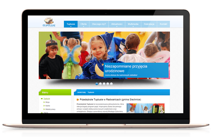 Przedszkole Tuptusie - realizacja strony internetowej
